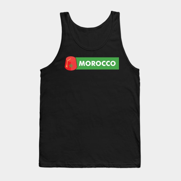 Morocco, moroccan tarbouch with moroccan flag Tank Top by Jkinkwell